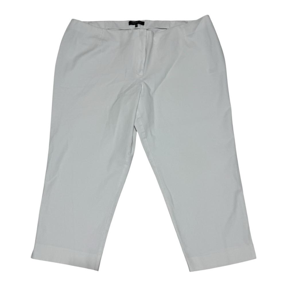 Lafayette 148 New York White Cropped Pants Plus Size 20W Stretch‎ Trousers
